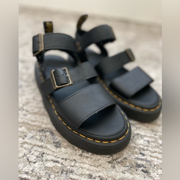 Doc Dr. Martens GRYPHON QUAD Chunky Leather Platform Gladiator Sandals Black - Picture 9 of 9